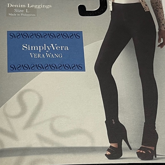 Simply Vera denim  Jean leggings dark wash jeggings - Picture 2 of 3